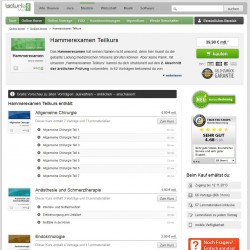 Wie kommt man durch das „Hammerexamen“ im Medizinstudium? Einige Anbieter für eLearning / Online-Lernen wie hier lecturio.de bieten spezielle Kurse zur Vorbereitung von Medizin-Studenten auf das "Hammerexamen" (Screenshot lecturio.de/medizin/hammerexamen.kurs am 13.11.2012)