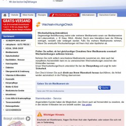 Wechselwirkungen von Medikamenten / Arznei: Nebenwirkung vs. Wechselwirkung an Beispielen Medikamente Wechselwirkung-Check: Unter www.versandapo.de/wechselwirkungen_pruefung kann man mögliche Wechselwirkungen von Arzneimitteln prüfen