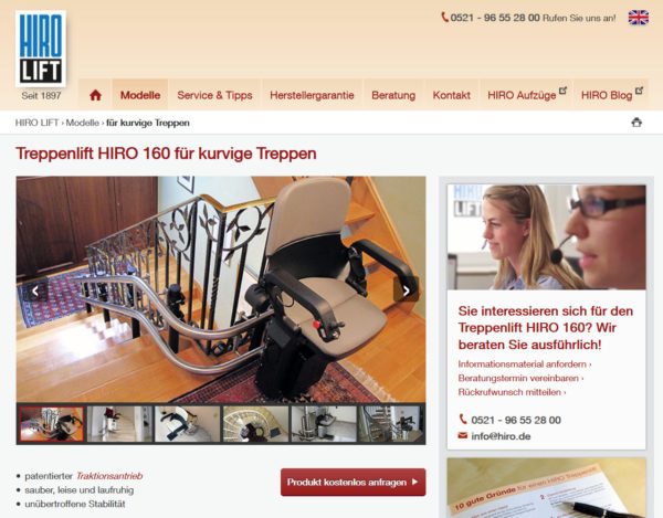 HIRO LIFT Treppenlifte für kurvige Treppen (http://www.hiro.de/modelle/fuer-kurvige-treppen.html)